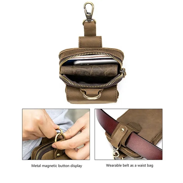Leather Crossbody Phone Bag With Rfid Protection