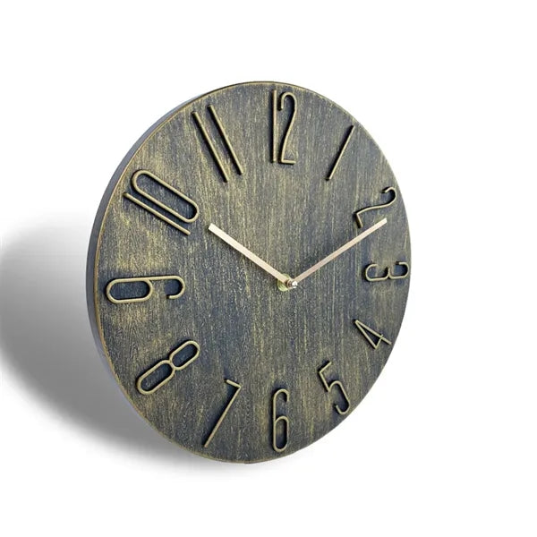 Silent Plastic Wall Clock 12 Inch Round