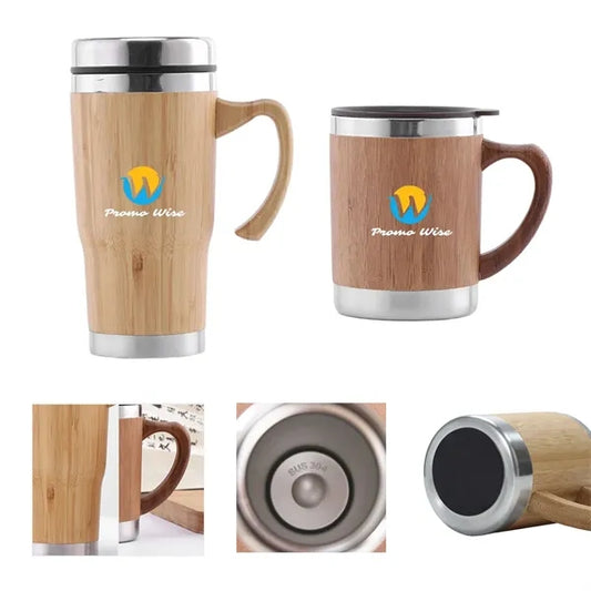 Customizable Eco-Friendly Bamboo Stainless Steel Thermos Cup