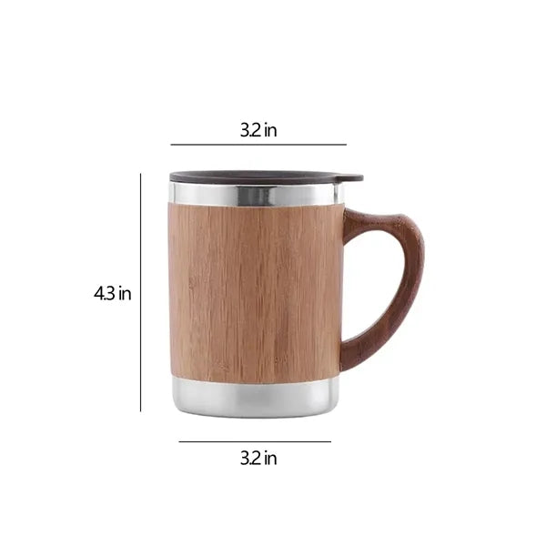 Customizable Eco-Friendly Bamboo Stainless Steel Thermos Cup