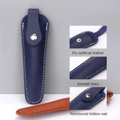 Portable Scissors Leather Buckle Long Protective Case