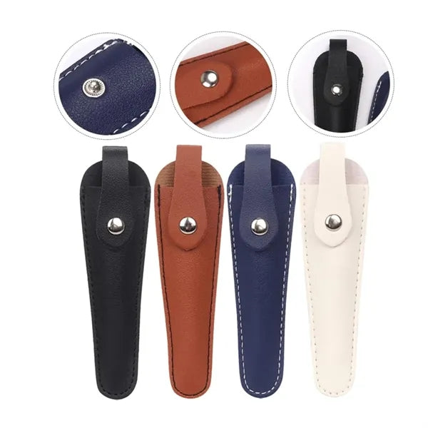 Portable Scissors Leather Buckle Long Protective Case