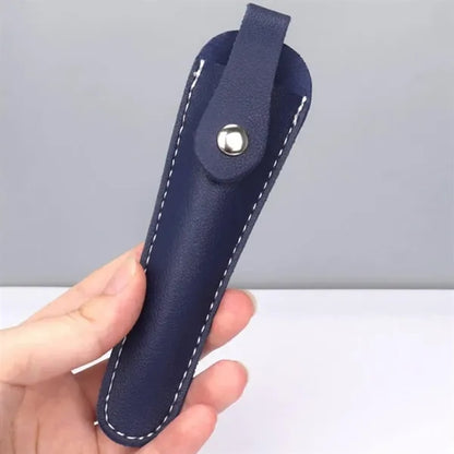 Portable Scissors Leather Buckle Long Protective Case