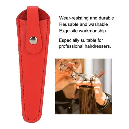 Portable Scissors Leather Buckle Long Protective Case