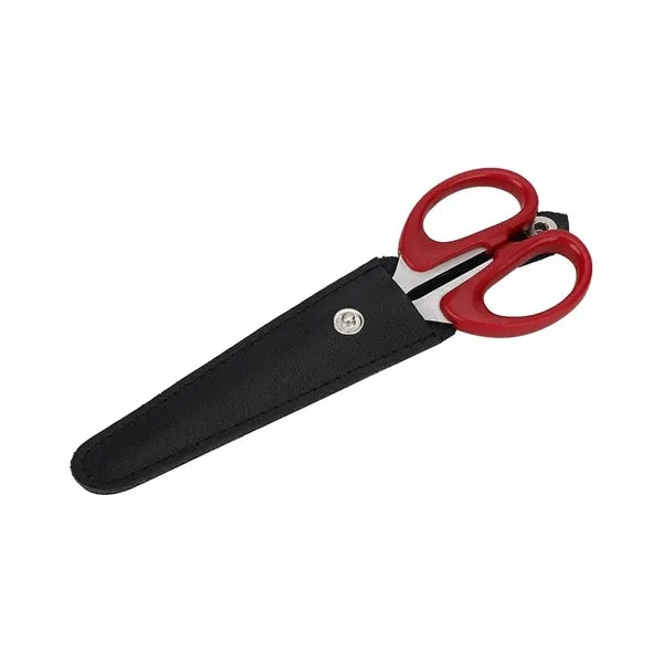 Portable Scissors Leather Buckle Long Protective Case