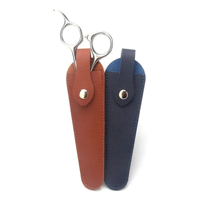 Portable Scissors Leather Buckle Long Protective Case