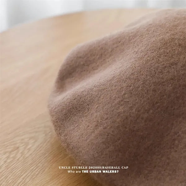 Solid Color Wool Fashionable Warm Customizable Beret