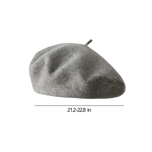 Solid Color Wool Fashionable Warm Customizable Beret