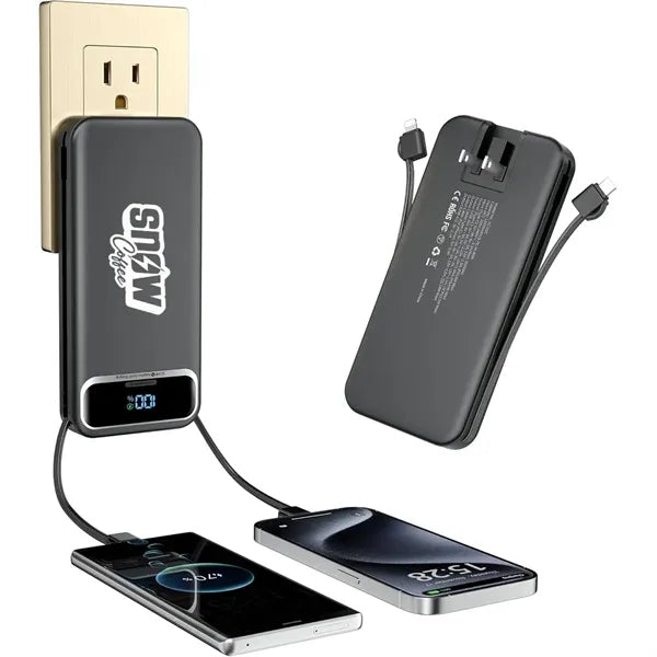 12000mAh Charger Power Bank with AC Wall Plug