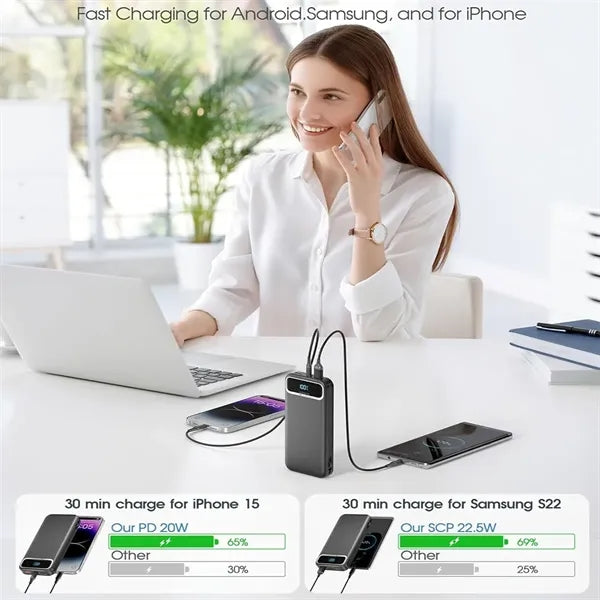 12000mAh Charger Power Bank with AC Wall Plug