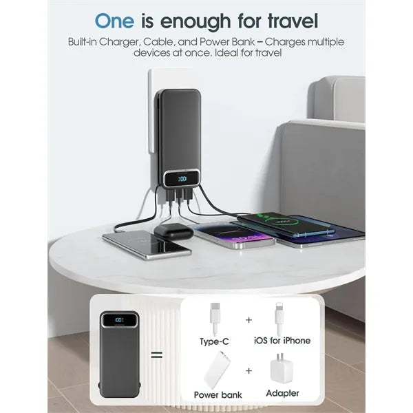 12000mAh Charger Power Bank with AC Wall Plug