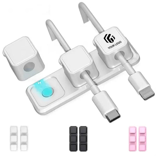 Office desk workspace organizer cable management cord holder