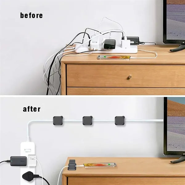 Office desk workspace organizer cable management cord holder