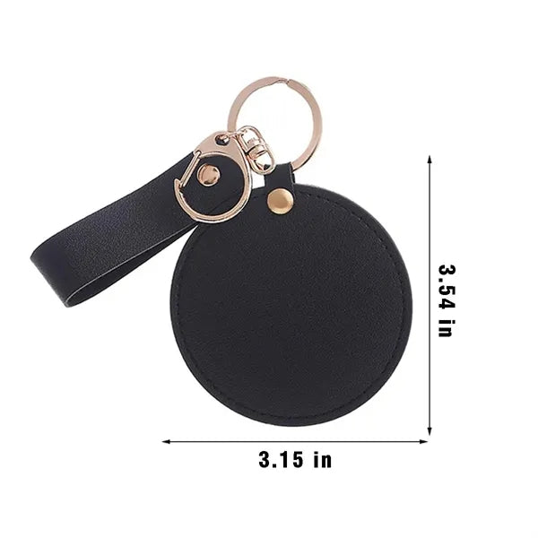 Thank you gift portable keychain round pocket compact mirror