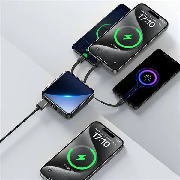 20,000 mAh Portable Power Bank Built-in Charging Cables