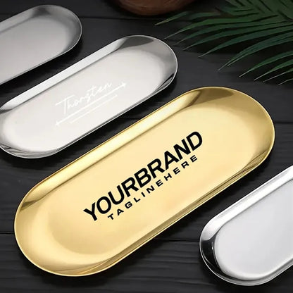 Oval Decorative Tray for Jewelry and Cosmetics