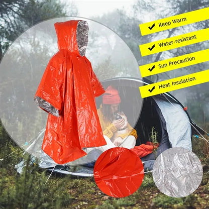 Outdoor Survival First Aid Durable Warm Waterproof Raincoat