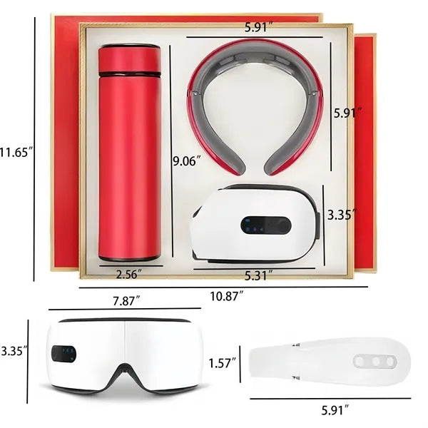 Wellness Gift Set Smart Mug Neck Massager And Eye Massager