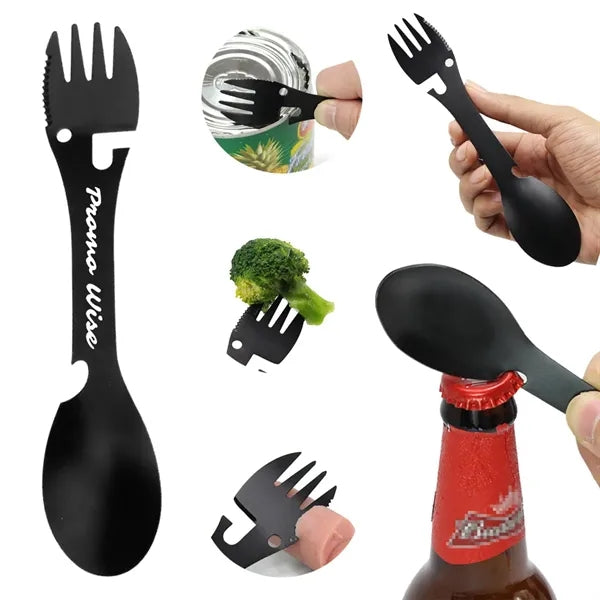 Outdoor Portable Five-In-One Stainless Steel Fork Spoon
