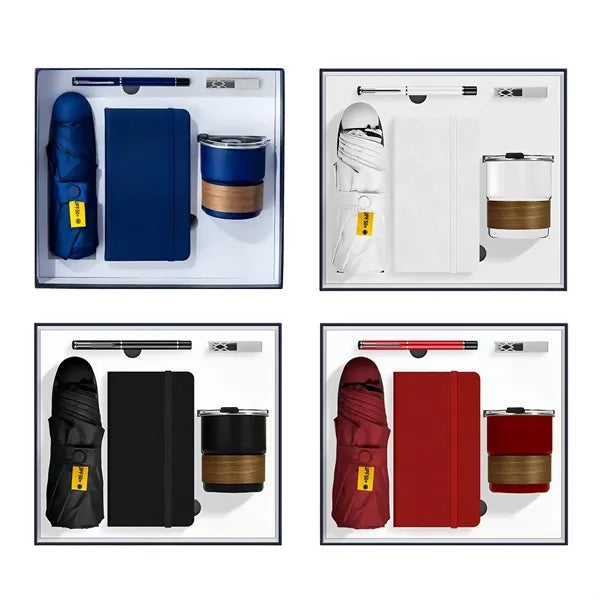 Deluxe Business Gift Set With Notebook Pen Umbrella Cup