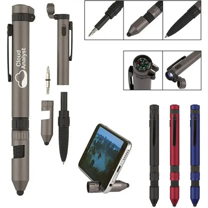 6-in-1 LED Tactical Pen with Stylus and Compass
