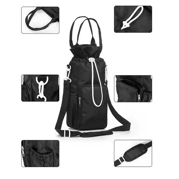 Insulated Bottle Sling Bag with Drawstring