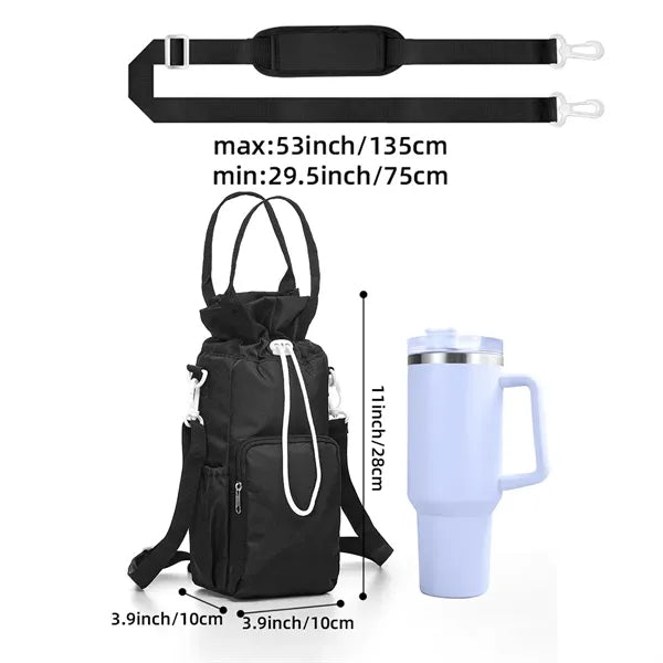Insulated Bottle Sling Bag with Drawstring