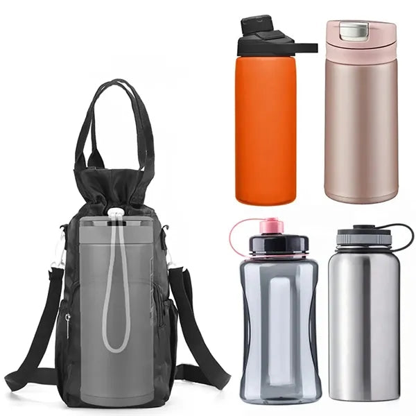 Insulated Bottle Sling Bag with Drawstring