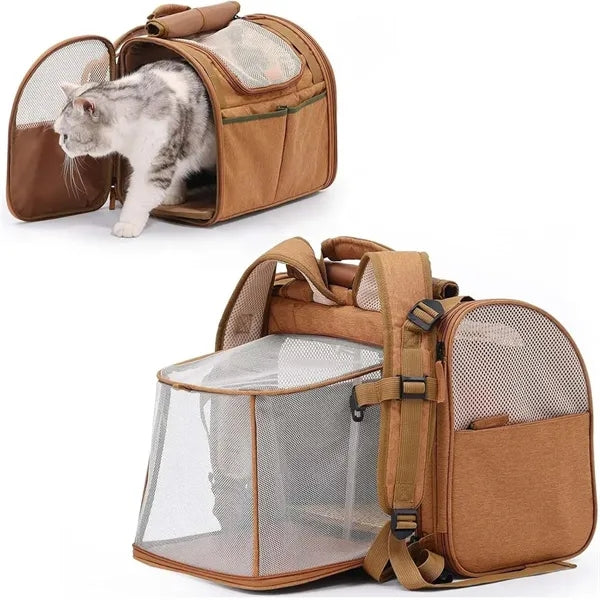 Travel puppy essentials breathable expandable cat carrier