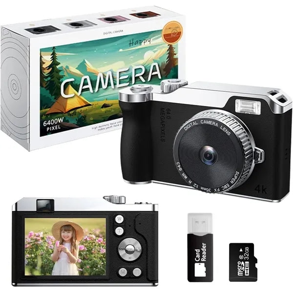 4K Digital Camera for Kids 32GB SD Card