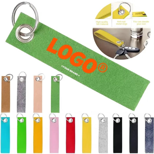 Felt Keychain Custom Logo Tag Colorful Portable Key Ring