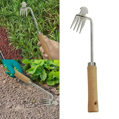 4 Teeth Dual Purpose Uprooting Weeding Tool Weed Puller