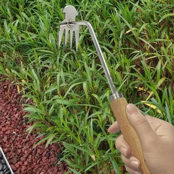 4 Teeth Dual Purpose Uprooting Weeding Tool Weed Puller