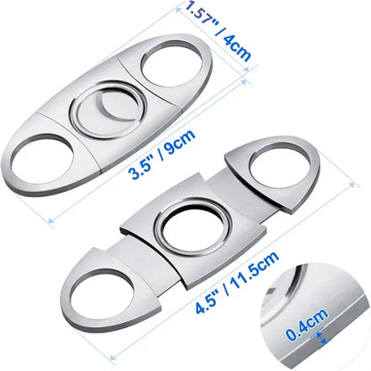 Stainless Steel Double Blade Cigar Cutter Guillotine