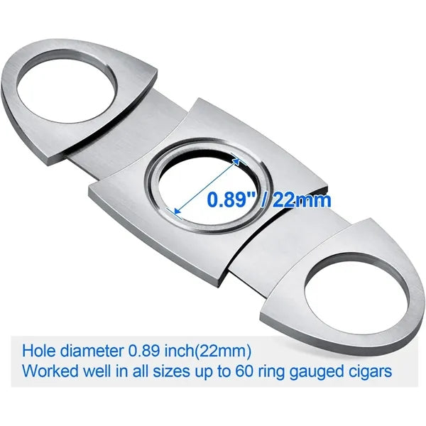 Stainless Steel Double Blade Cigar Cutter Guillotine