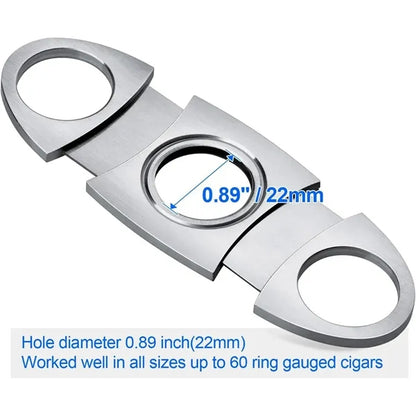 Stainless Steel Double Blade Cigar Cutter Guillotine