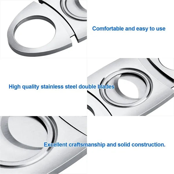 Stainless Steel Double Blade Cigar Cutter Guillotine