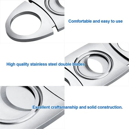 Stainless Steel Double Blade Cigar Cutter Guillotine