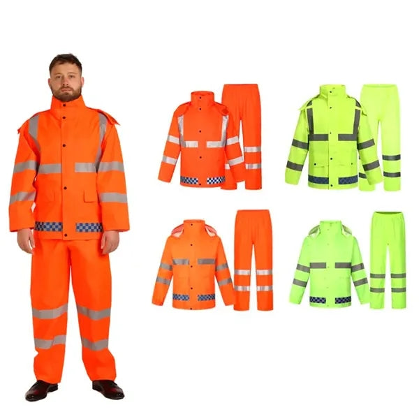 Reflective Rain Jacket & Pants Set for Heavy Rain