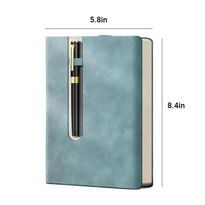 Imitation Leather Notebook With Pen Holder