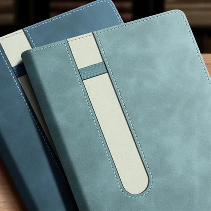 Imitation Leather Notebook With Pen Holder