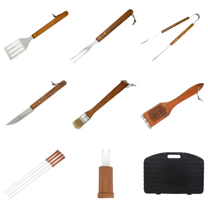 Wooden Handle Barbecue Set