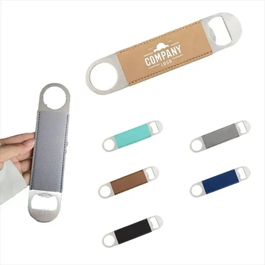 Stainless Steel Bottle Opener With Leather Handle