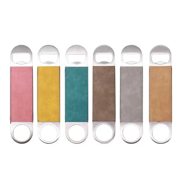Stainless Steel Bottle Opener With Leather Handle