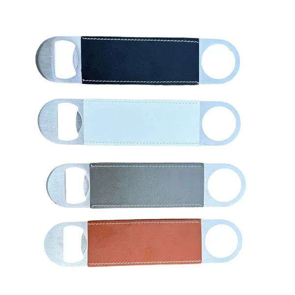 Stainless Steel Bottle Opener With Leather Handle
