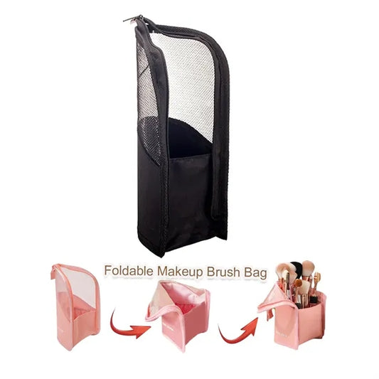 Travel Foldable Makeup Brush Holder Bag