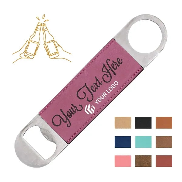 Bar kitchen pu leather portable flat wine bottle opener