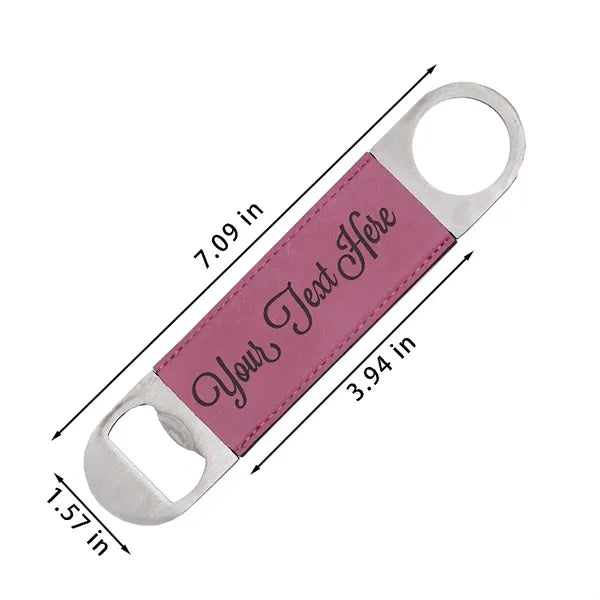 Bar kitchen pu leather portable flat wine bottle opener
