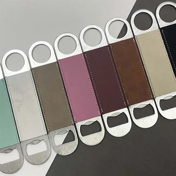 Bar kitchen pu leather portable flat wine bottle opener