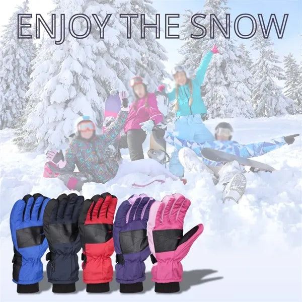 Warm waterproof windproof touchscreen snow ski gloves